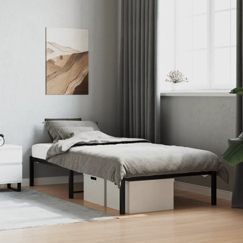 Walplus black metal bed - walplus,