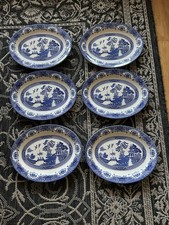 6 X English Ironstone Blue &