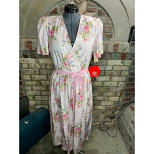 dress floral rose v neck pink yellow purple 