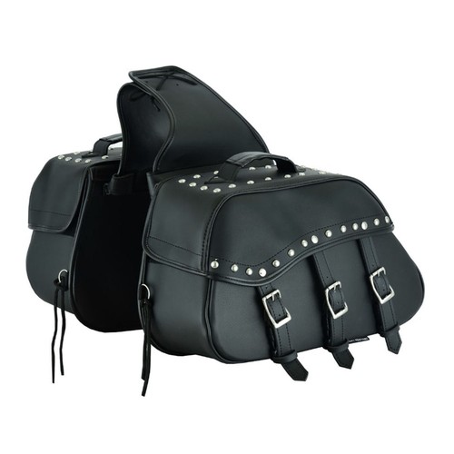 Motorcycle saddle bag black - saddle,