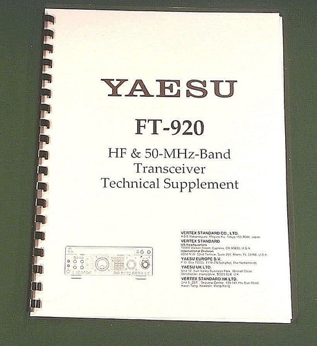 Yaesu 920 service manual - ft-920,