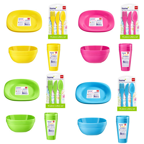 Plastic plates bowls cutlery - plastic,
