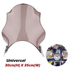 Screen 7" Universal Motorcycle Round Windshield For Honda Yamaha Kawasaki Suzuki