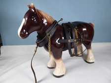 Porcelain Shire Horse with some tack - Possibly Melbaware