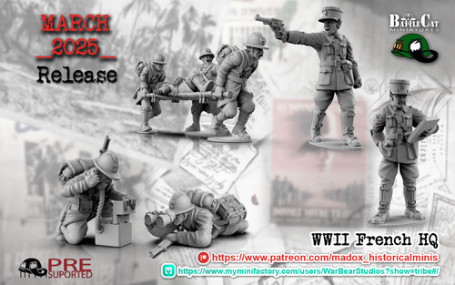 28mm ww2 french officers - french, hq