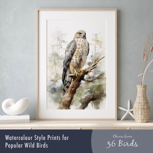 Watercolour bird prints - bird,
