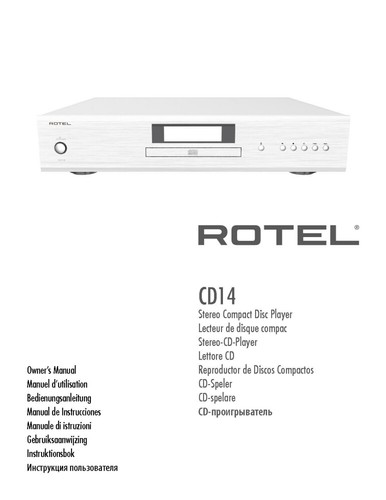 Rotel cd14 player - cd, owners