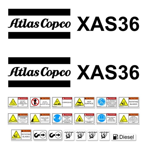 Atlas copco xas36 decals - decals,