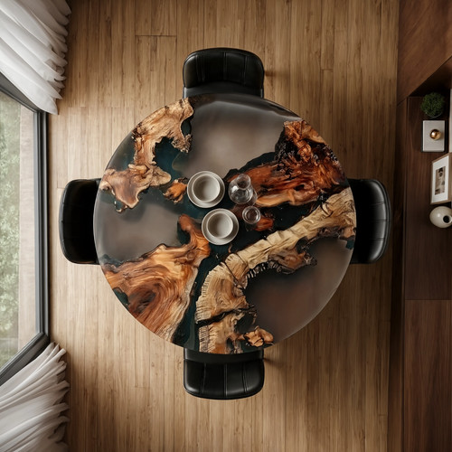 Handmade round epoxy resin - handmade,