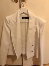 Zara White Blazer Coat Size M