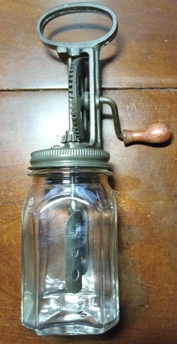 Glass butter churn - glass,