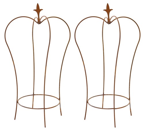 Metal plant pot - pot, obelisks