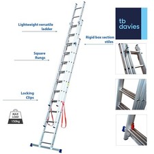 TBDavies Extension Ladders - Aluminium 3-Section Ladders