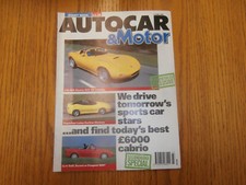 Autocar 1991.Ginetta G33.Lotus Carlton Chronos.Lancia Dedra.Indi 500.CanadIan GP