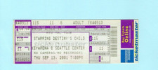 Destiny's Child Beyonce 2001 unused concert ticket Seattle WA Survivor Tour