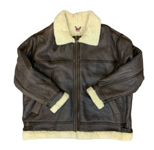 Vtg Men’s USA WW2 Style Sheepskin Flying Jacket Pilot Shearling B3 Replica 2XL