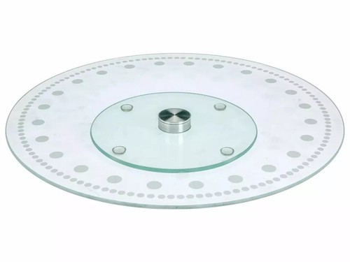 Glass lazy susan 30cm rotating - glass,