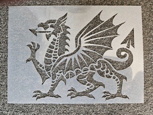 Welsh dragon stencil - dragon, re-usable
