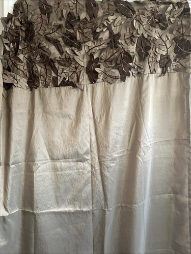 Leaf applique taupe panel - leaf,
