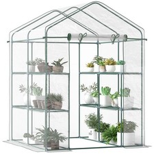 Outsunny Walk In Greenhouse Garden Clear PVC Frame Shelves Reinforced Plant Grow