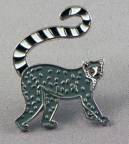 Ring tailed lemur enamel pin - enamel,