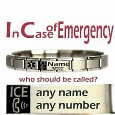Personalised Emergancy Contact (ICE) MEDICAL ALERT BRACELET - Adjustable Unisex