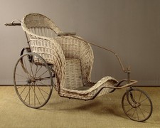 Antique Wicker & Iron Bath