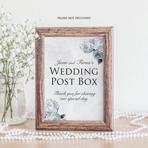 Wedding post box sign - post,