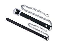 Sporran Leather Chain Strap and 4 Kilts Belt Fits in Chrome Finish Size 28"- 48"
