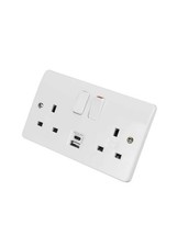 MK K2766WHI 2 Gang 13a + 1 x