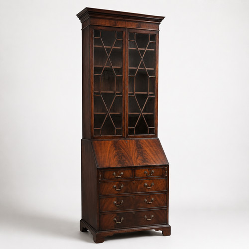 Late victorian mahogany bureau - late,