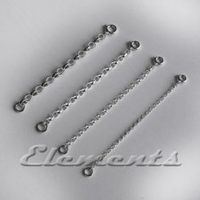 STRONG .925 STERLING SILVER NECKLACE CHAIN EXTENDER SAFETY CHAIN BOLT CLASP   