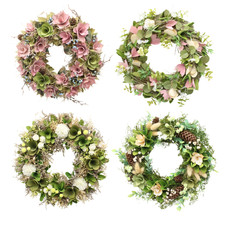 Hanging Door Wreath Round Spring Easter Christmas Wall Décor Traditional Festive