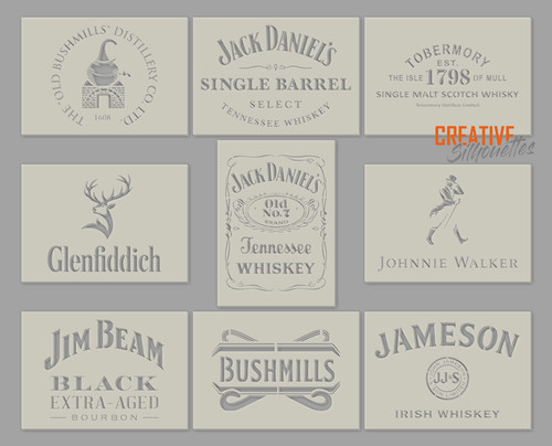 Whiskey stencils wall art - stencils, |