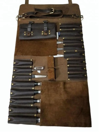Genuine leather knife roll - genuine,