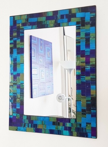 Rectangular mosaic teal - , and