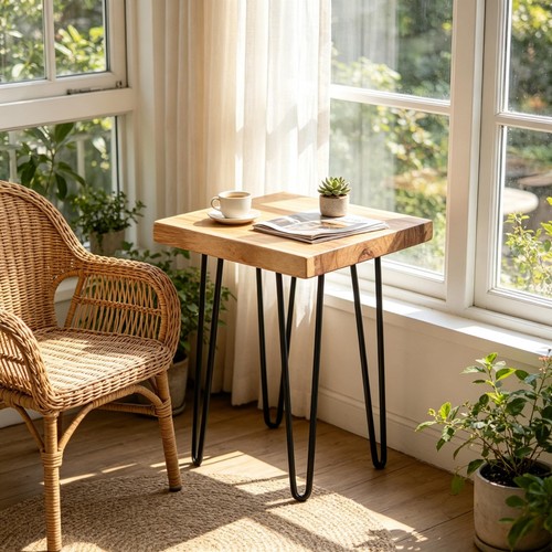 Natural wood square - natural,