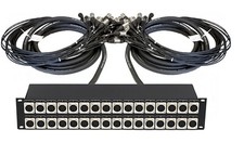 CBI 32 Ear Splitter Box Rack w/3ft Mon 30ft Main Microphone Split Snake