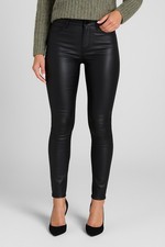 Voggo Black Wax Jeans – Skinny Fit, High Rise U.K. 12