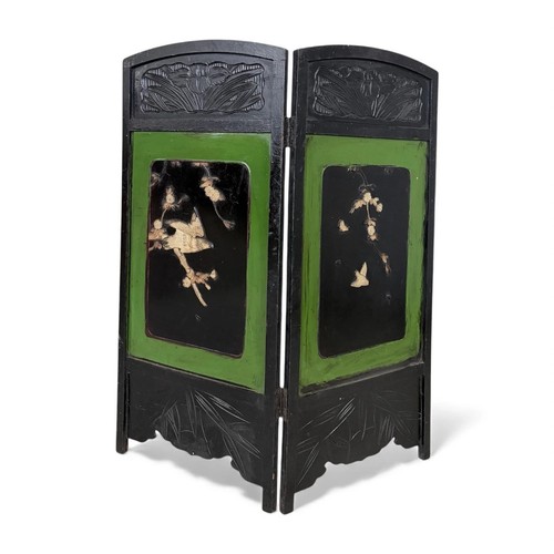 Japanese lacquered two panel - lacquered, two-panel
