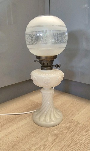 Antique oil lamp - antique, converted