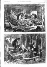 Original Old Antique Print