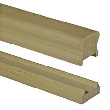 Solid White Oak HDR Handrail & Baserail Kit 41mm Groove with Fillet Strips