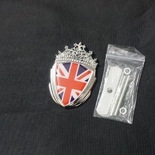 1x Chrome U.K. Flag Silver