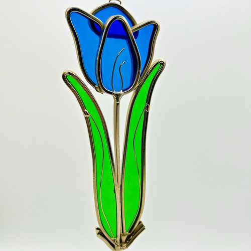 Vintage stained glass - stained, tulip