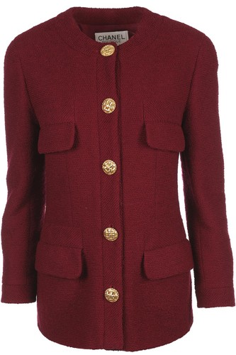 Chanel burgundy 1990 wool - chanel,
