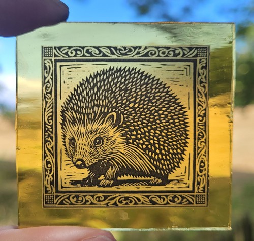 Stained glass hedgehog - glass,