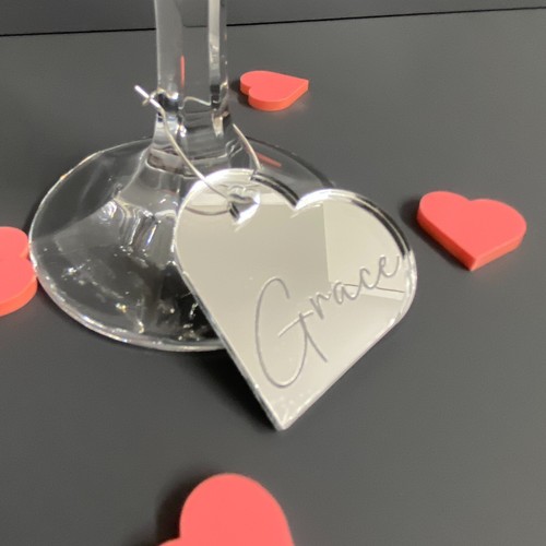 Wine glass charm name tags - wine,