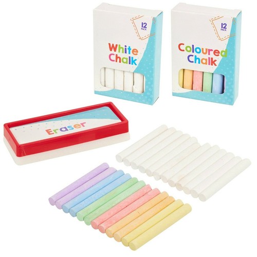 25pc chalk eraser - eraser, white