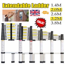 Heavy Duty Multi-Purpose Aluminium Telescopic Extendable Folding Ladder 1.4-3.8M